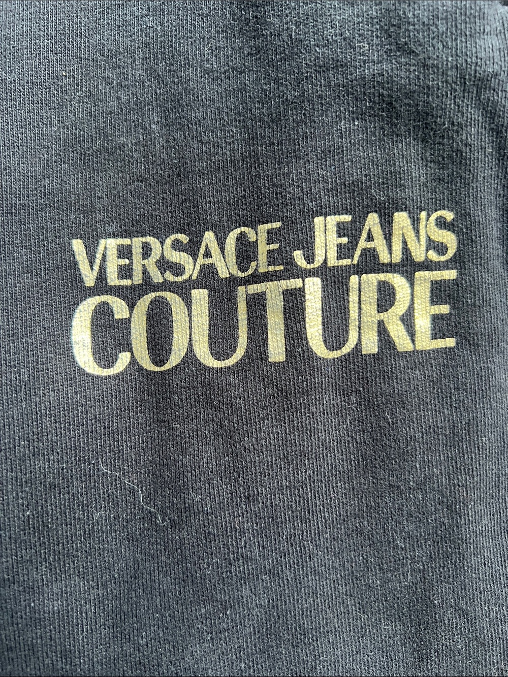 Versace Jeans Couture Black Drawstring Joggers Size 4 (US S) Gold Aglets